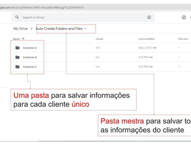 Gere automaticamente uma pasta para cada cliente no Google Drive